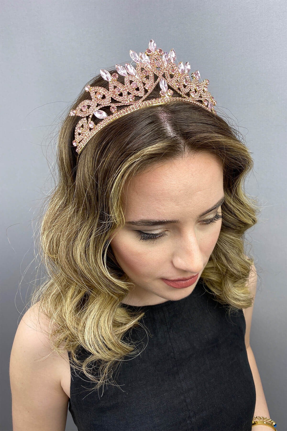 Pink Bridal Henna Crown