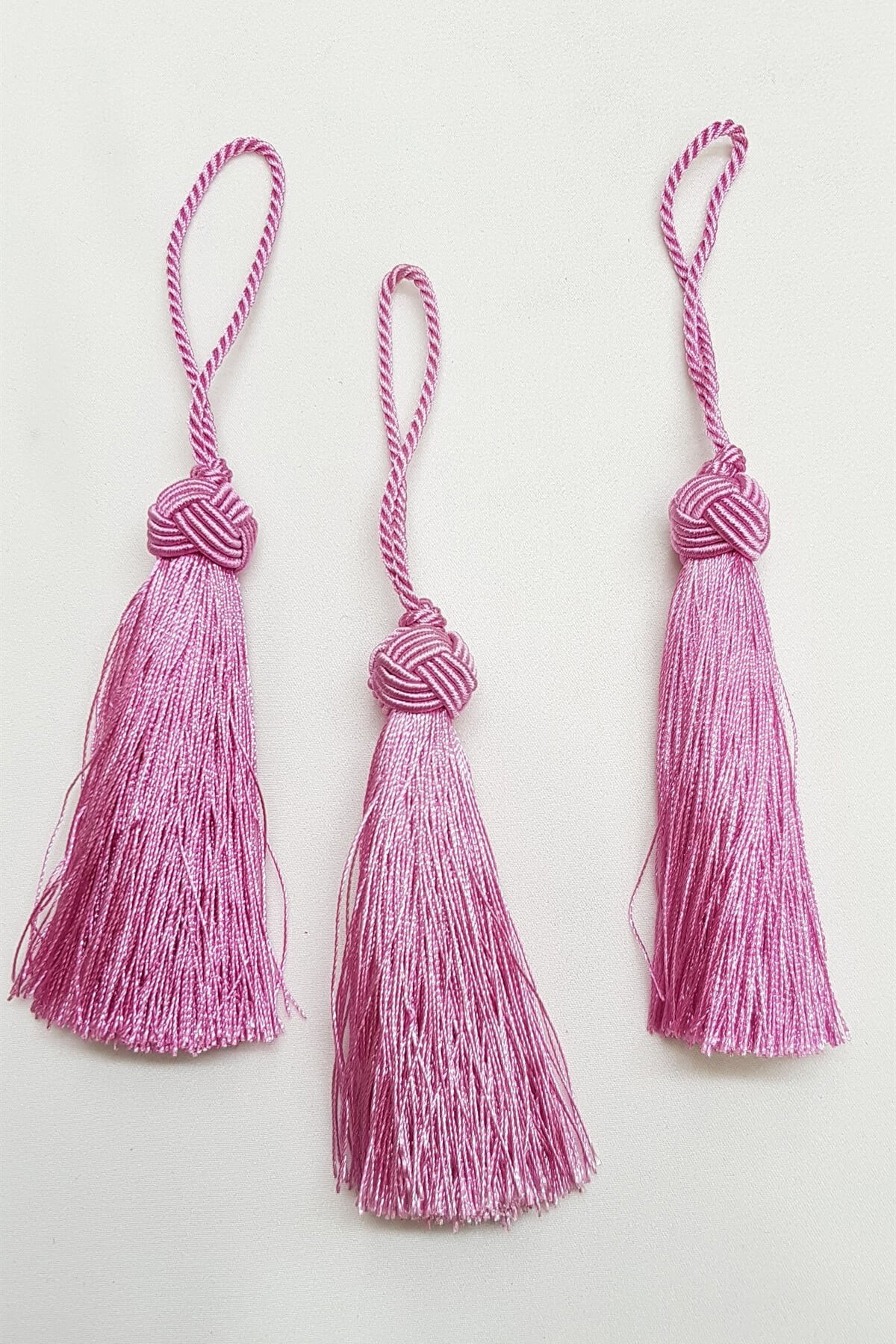 Pembe Topuzlu Tekli Püskül 12cm 1 adet