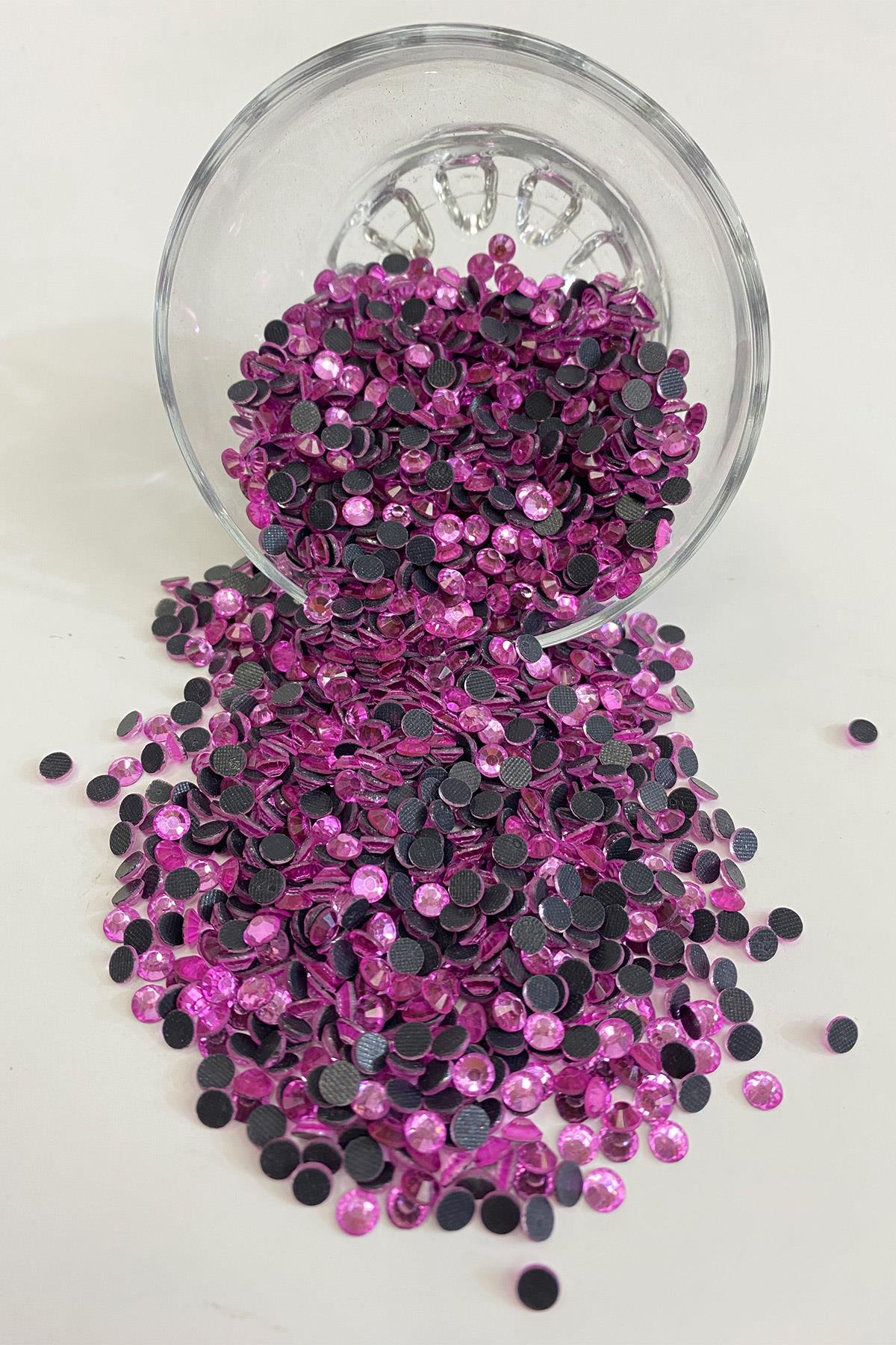 Pembe Ütüyle Yapışan Boncuk Ss20 5mm Yapıştırma Taş 25 grm