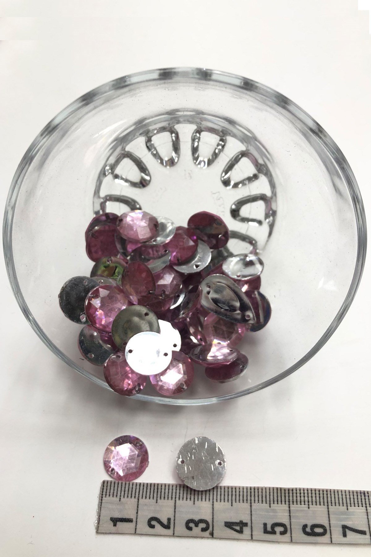 Pembe Yuvarlak Plastik Dikme Taş 20 gr