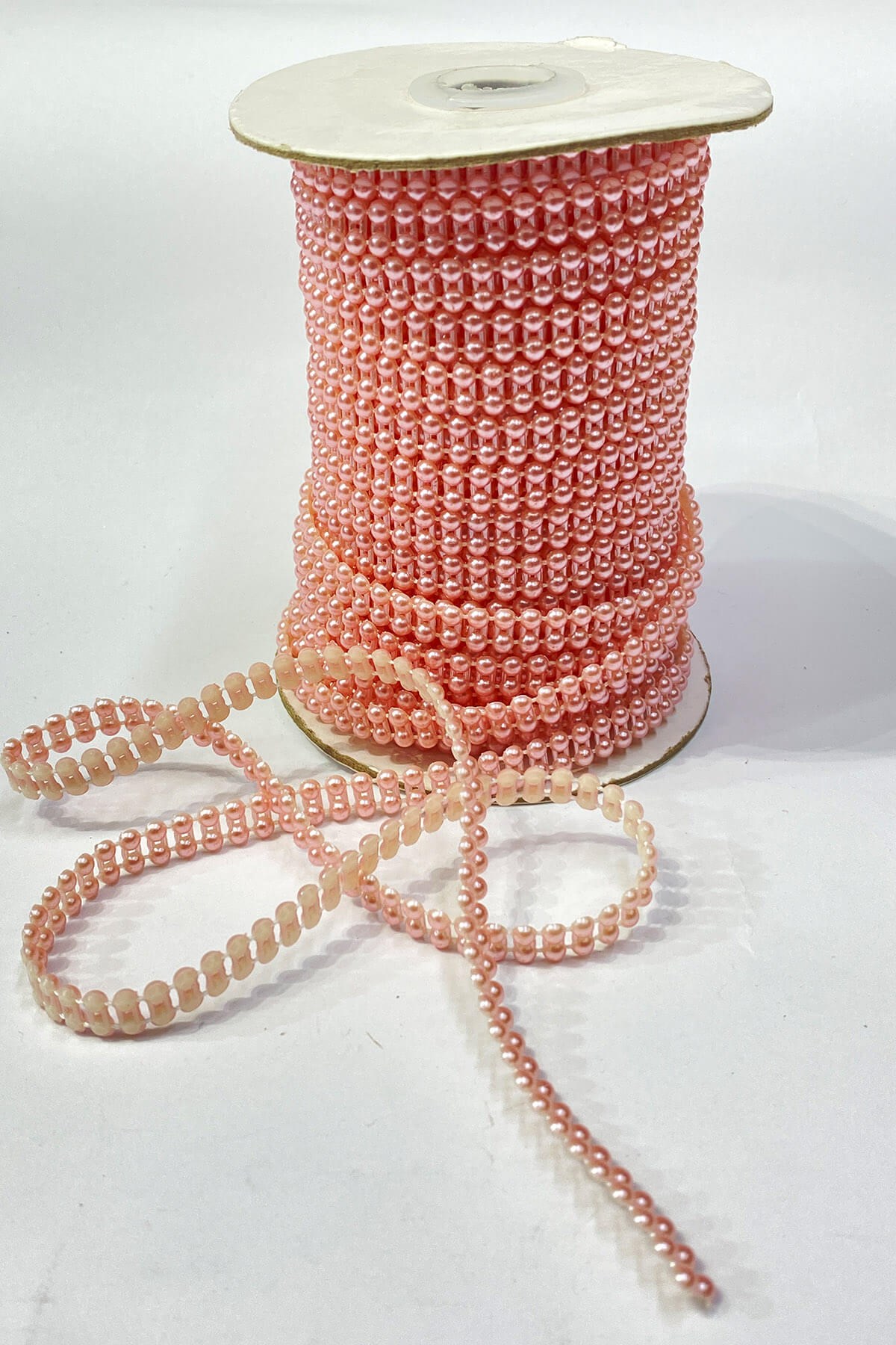 Plastik Çift Sıralı Şerit Yarım İnci 4 mm 10 mt