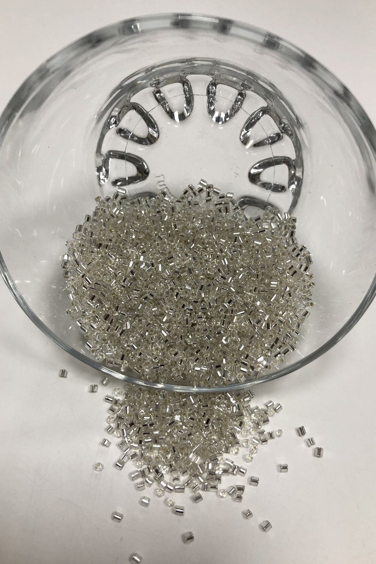 Preciosa Cut Silver Color Beads 50 gr