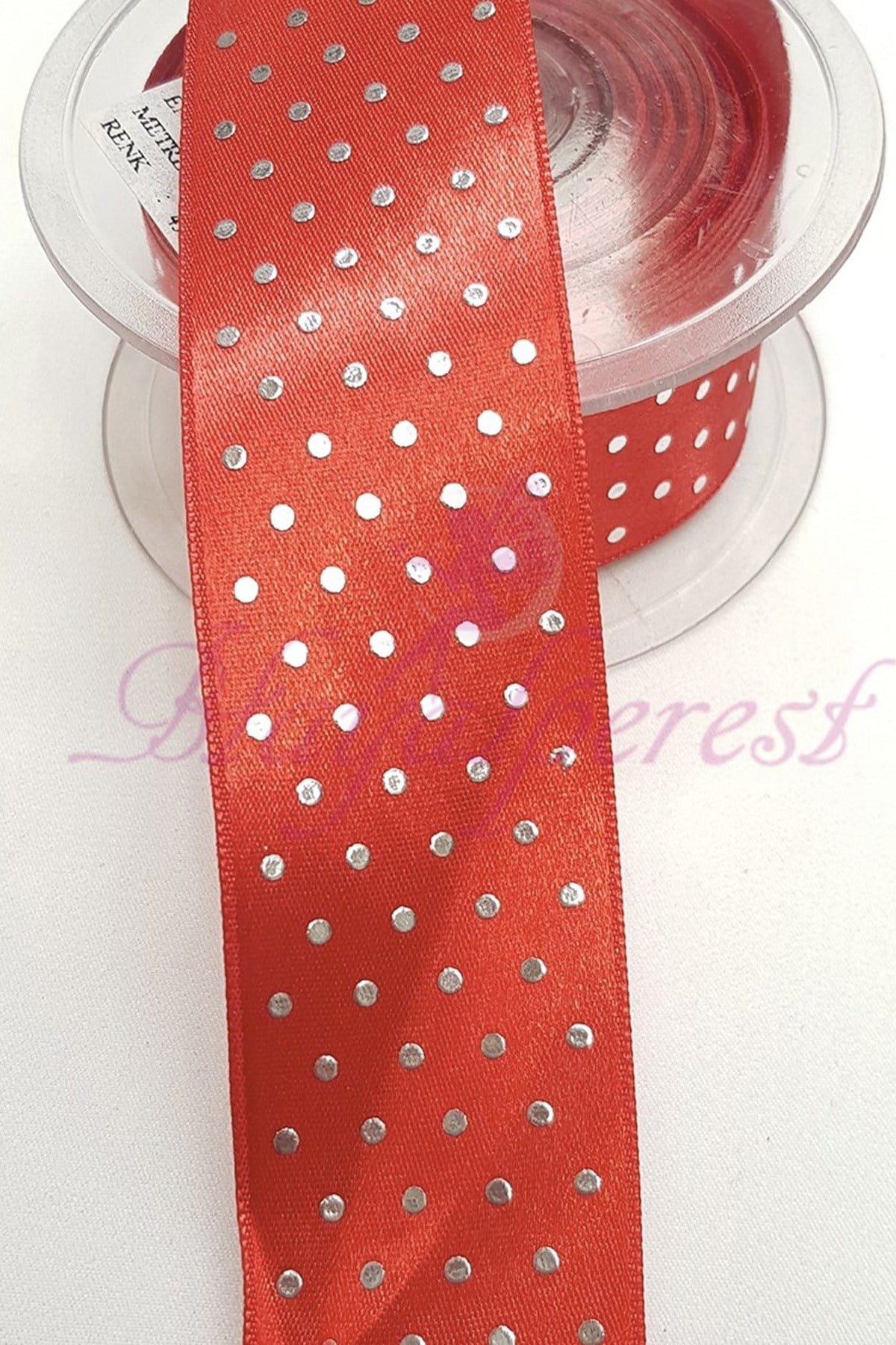 Red Polka Dot Print Satin Ribbon 4Cm