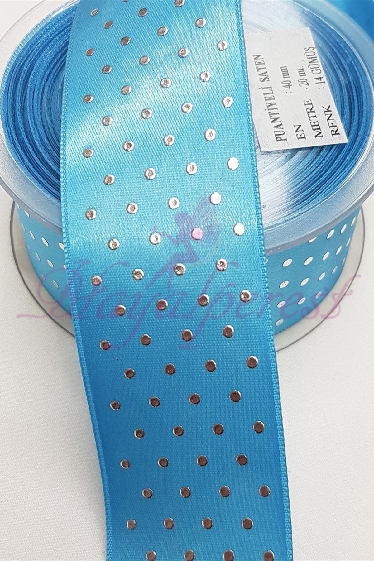 Puantiyeli Saten Kurdele  4Cm