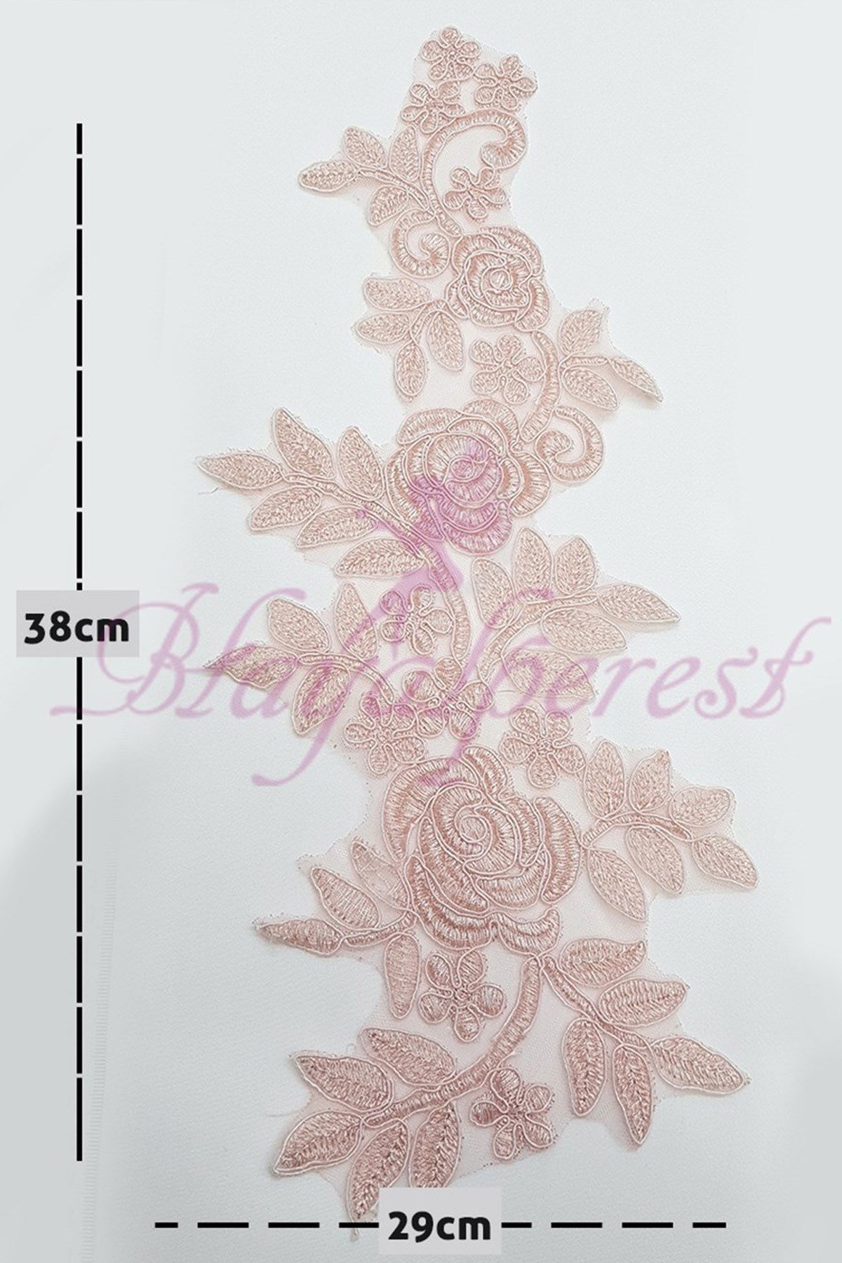 Powder Rose Patterned Piece Guipure Lace