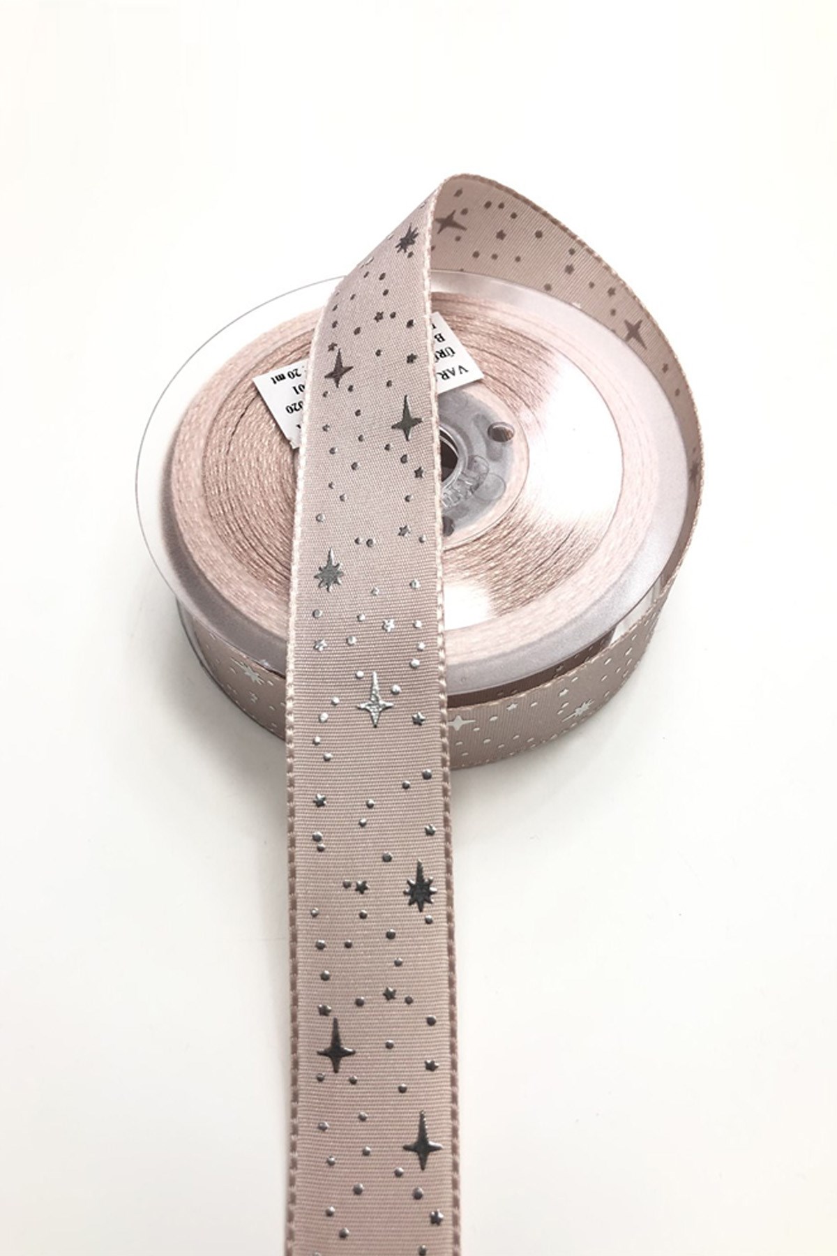 Powder Star Patterned Grosgrain Ribbon 2,5 cm1 m