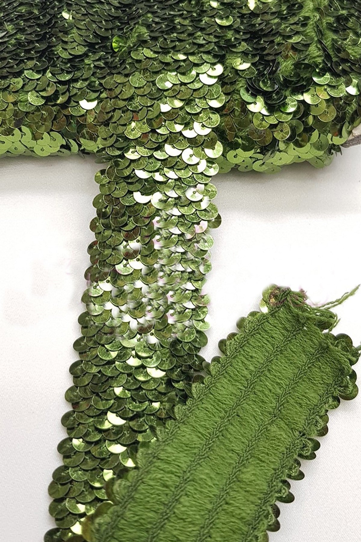 Dark Green Lycra Stamp Ribbon 4 cm