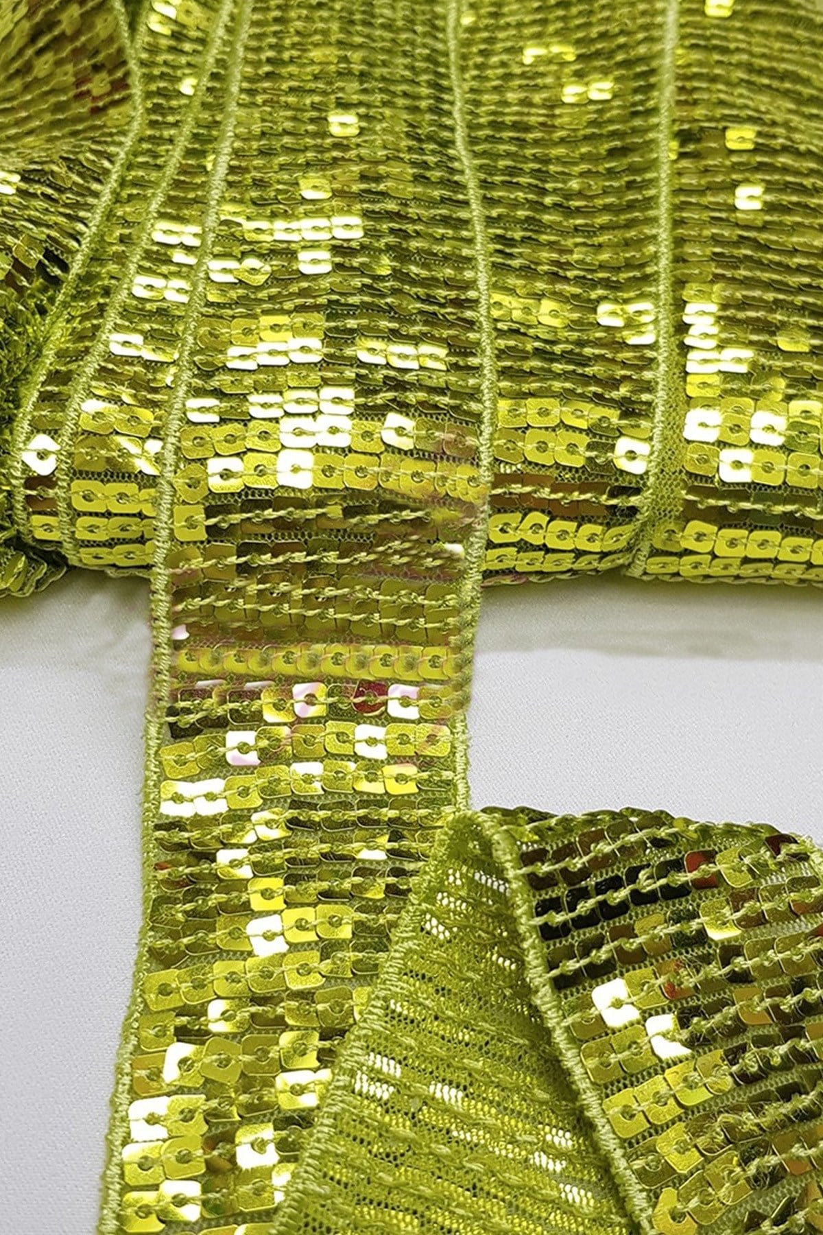 Green Color Square Stamp Ribbon 4 cm