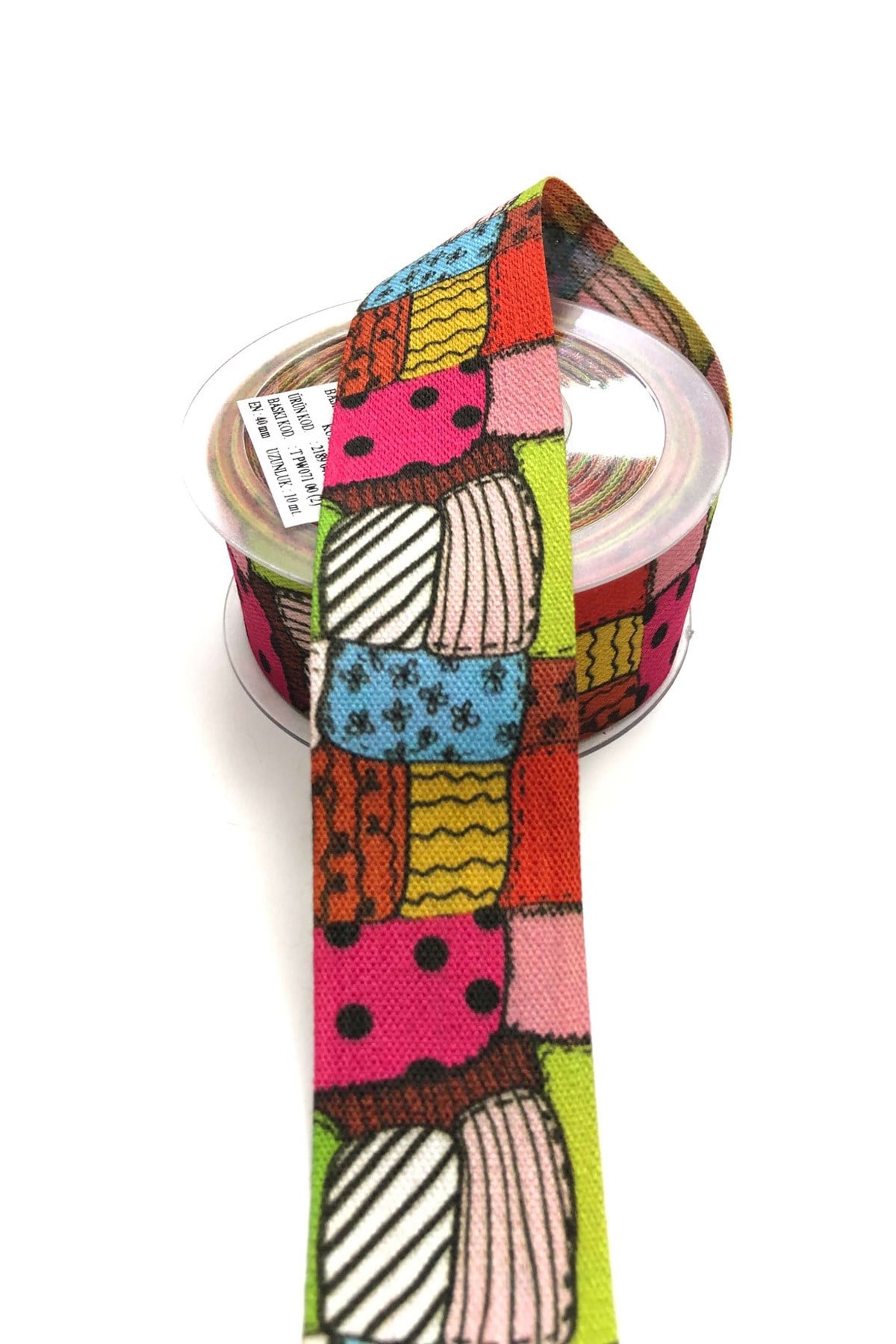 Colorful Patterned Cotton Ribbon 4 cm 1 m