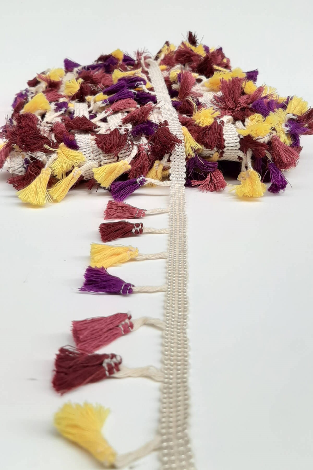 Yellow Purple Plum Cotton Fringe Tassel
