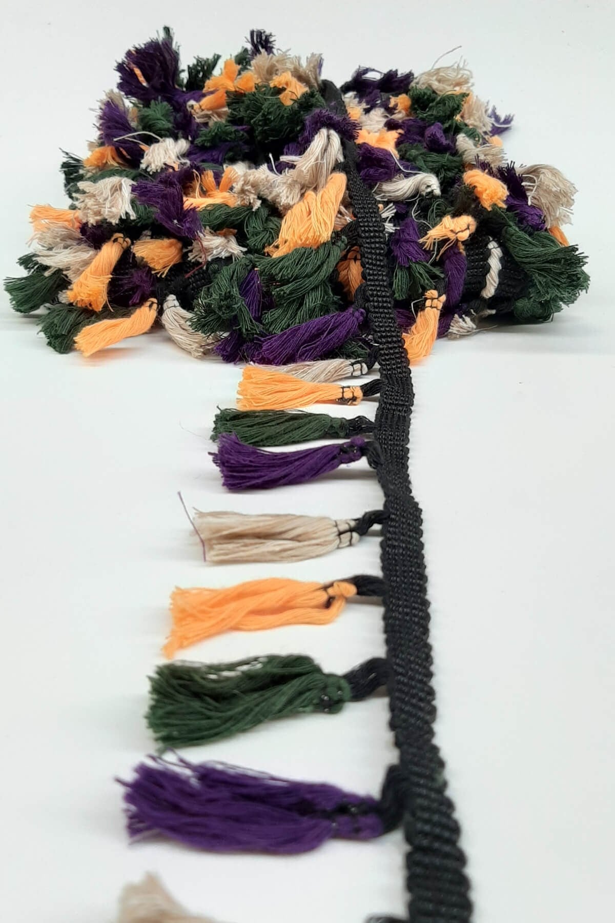 Yellow Purple Green Cotton Fringe Tassel