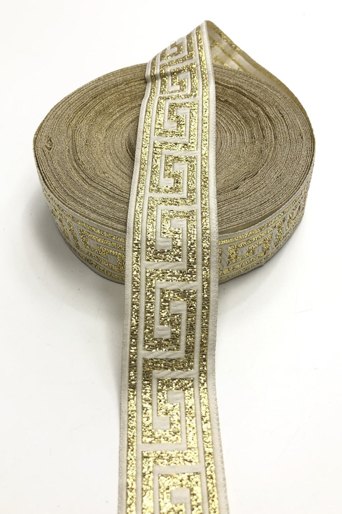 Sarı Simli Baskılı Kurdele 3,5 cm