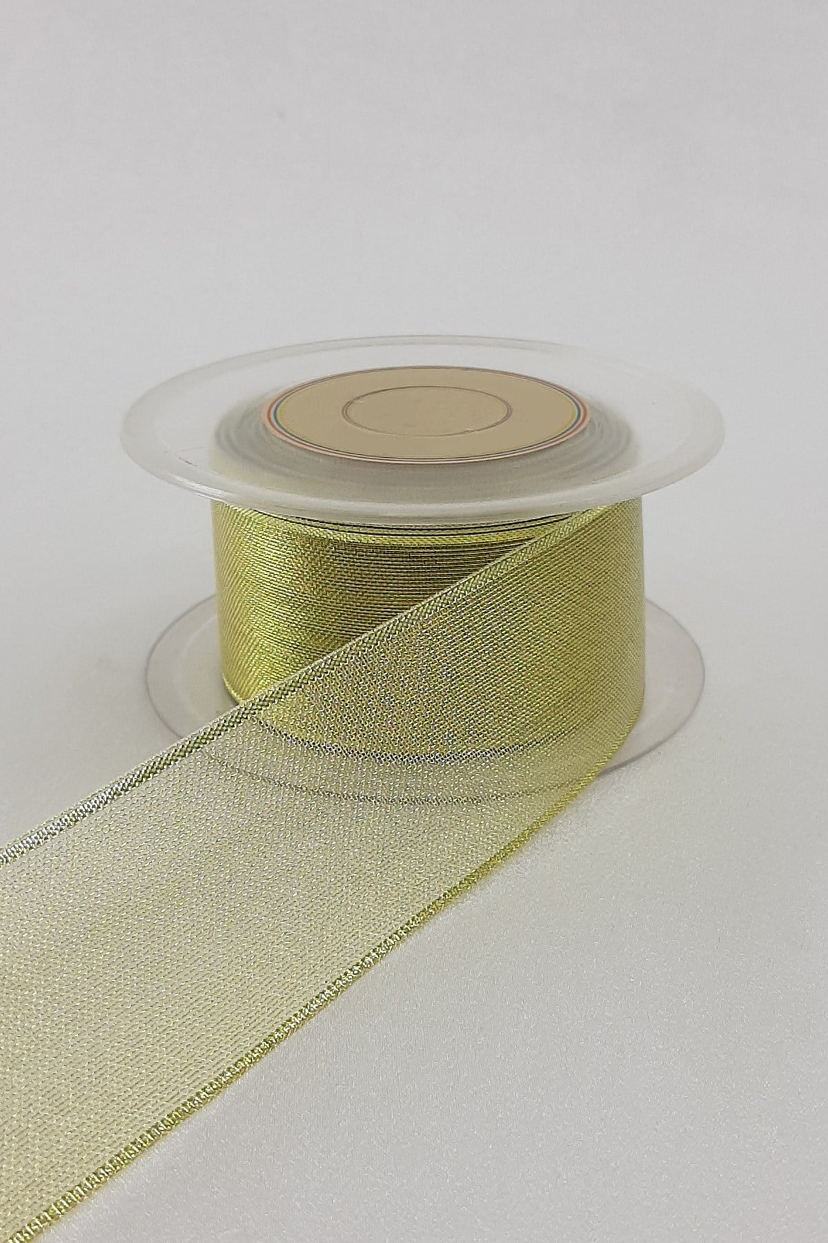 Yellow Glittery Organza Ribbon 4 cm