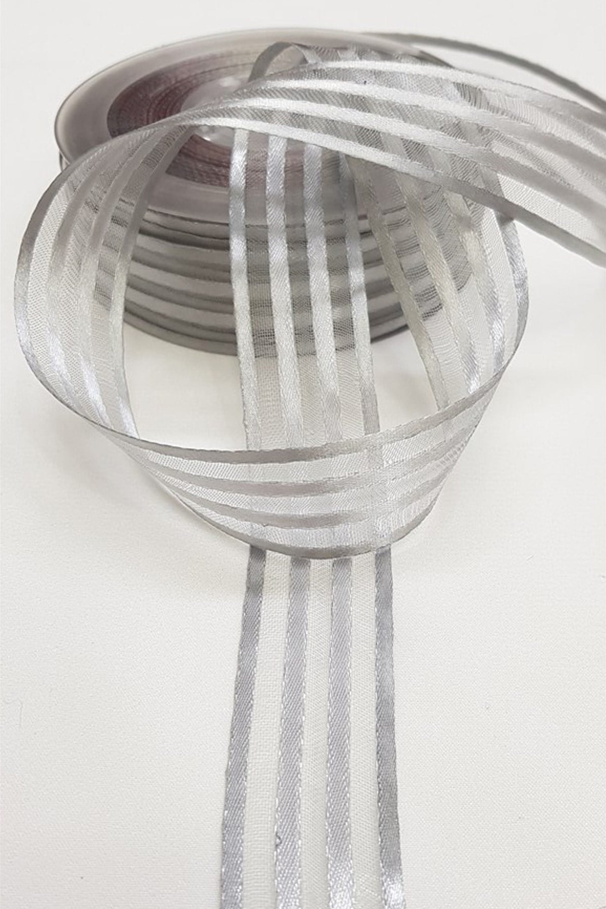 Saten Çizgili Şifon Kurdele  2,5Cm