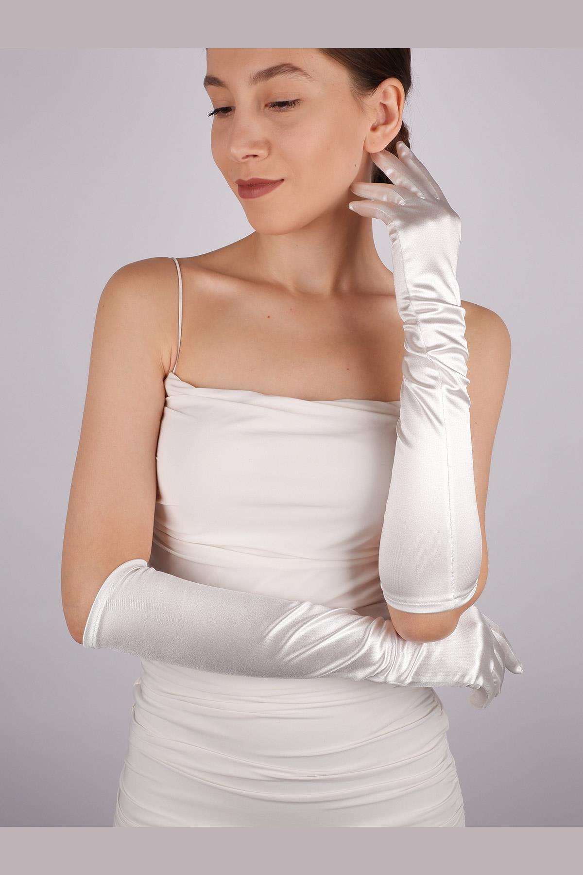 Satin Lycra Bridal Gloves 48 Cm Dance Opera Gloves Daydreamer