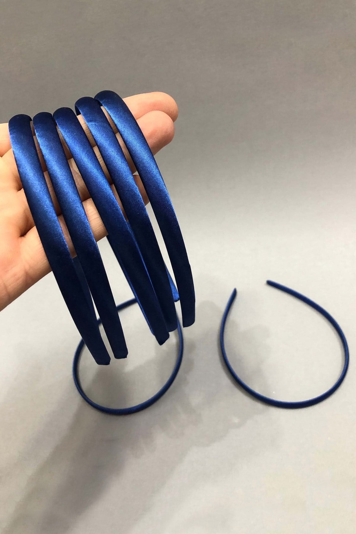 Sax Blue Color Satin Crown