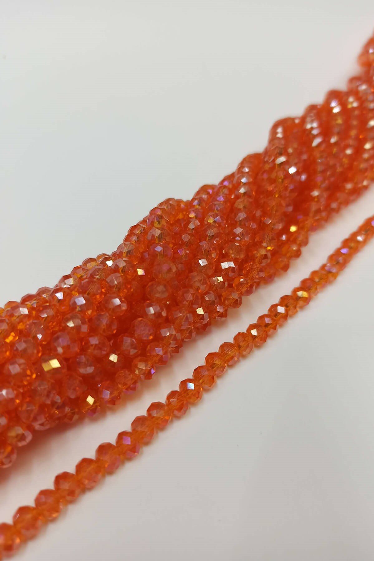 Şefaf Turuncu Kristal Boncuk 6 mm