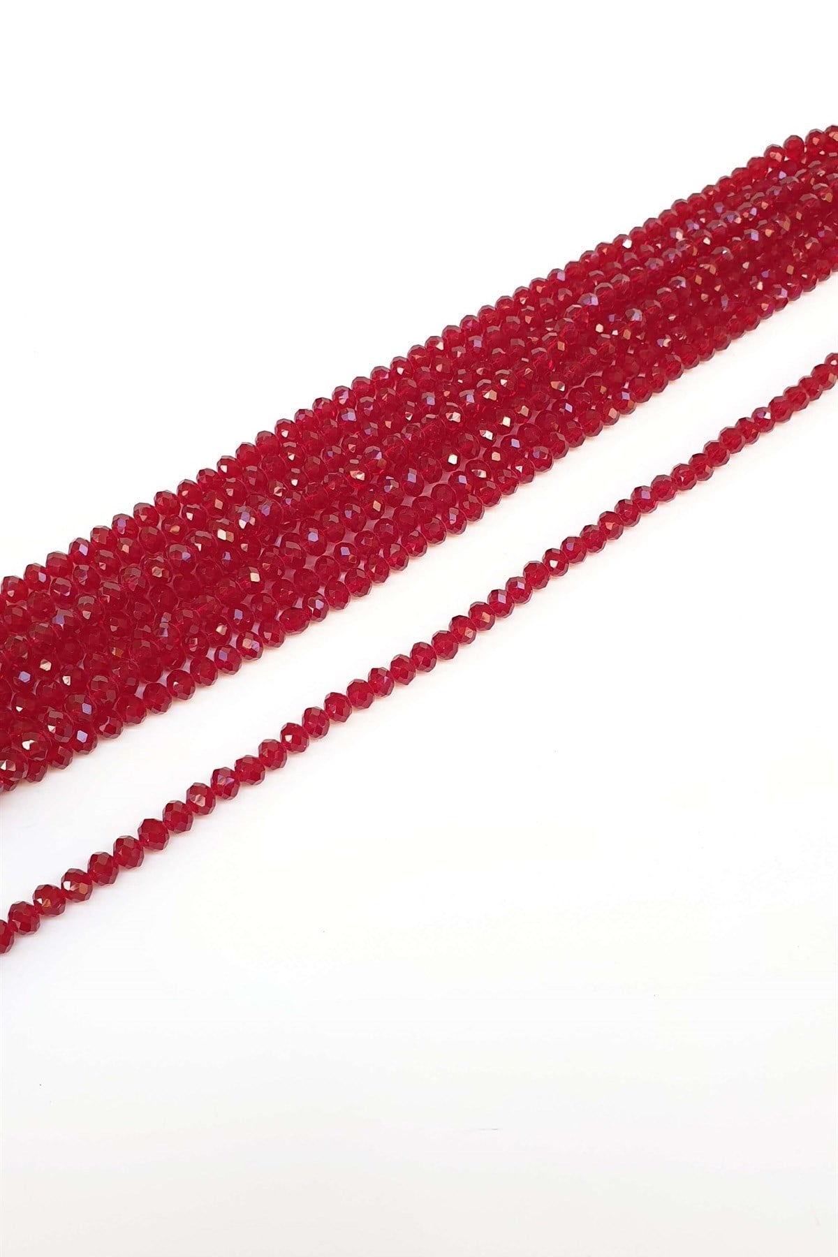 Şeffaf Bordo Kristal Boncuk 8 mm