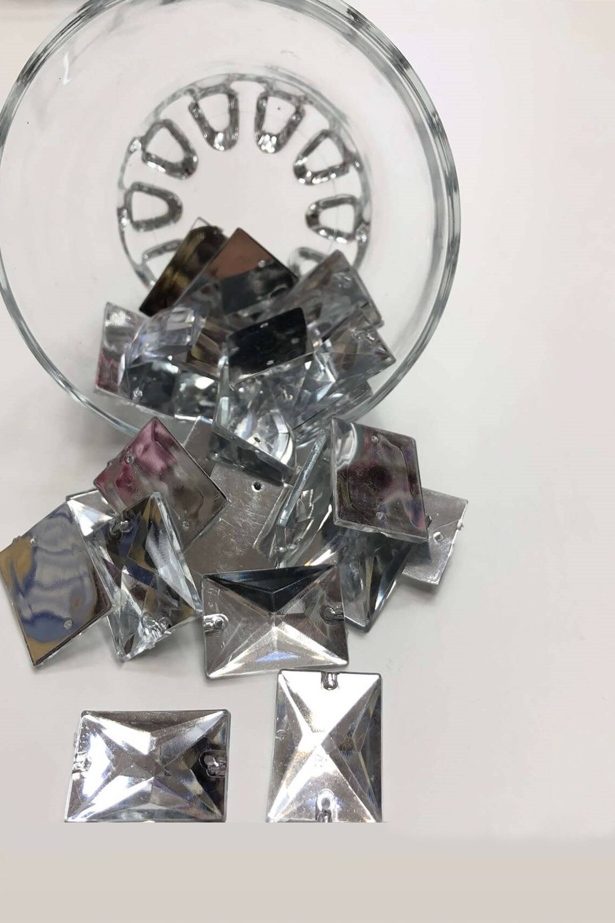 Şeffaf Dikdörtgen Plastik Dikme Taş 10 adet