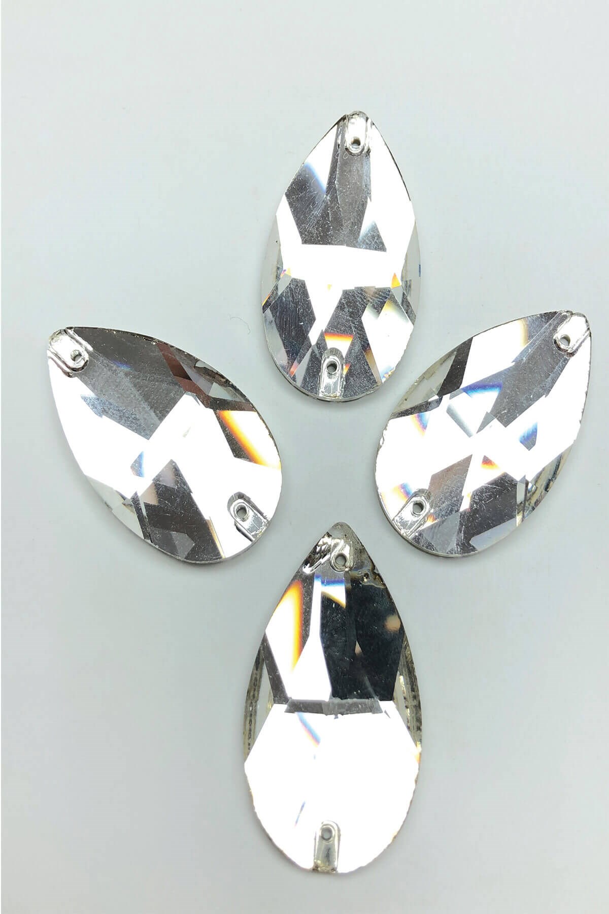 Transparent Large Drop Sewn Crystal Sworovski Beads 5 Pcs