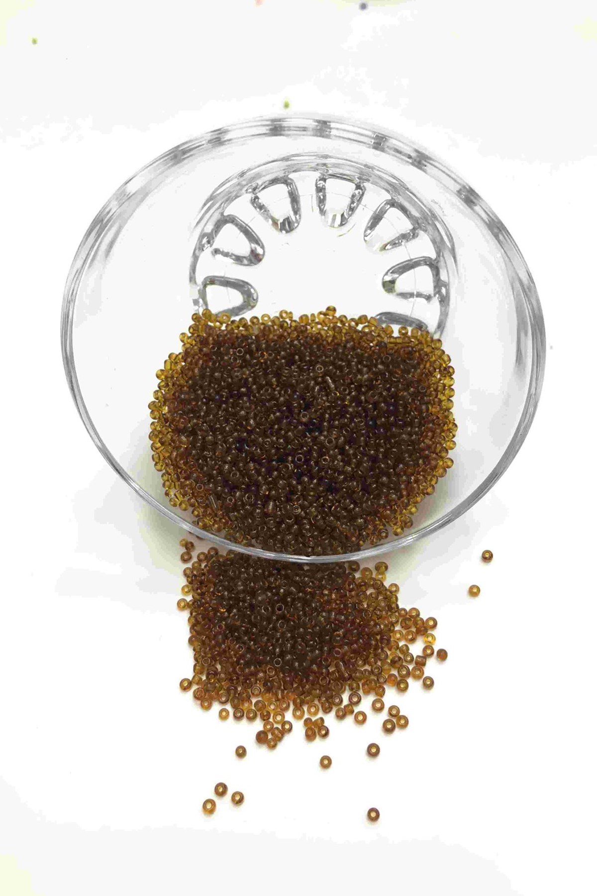 Şeffaf Kahve Kum Boncuk 2 mm 50 gr