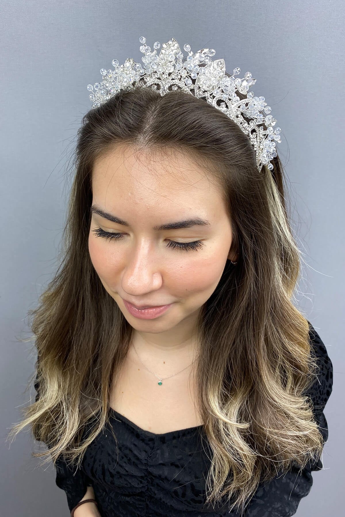 Transparent Crystal Jabbah Bridal Crown