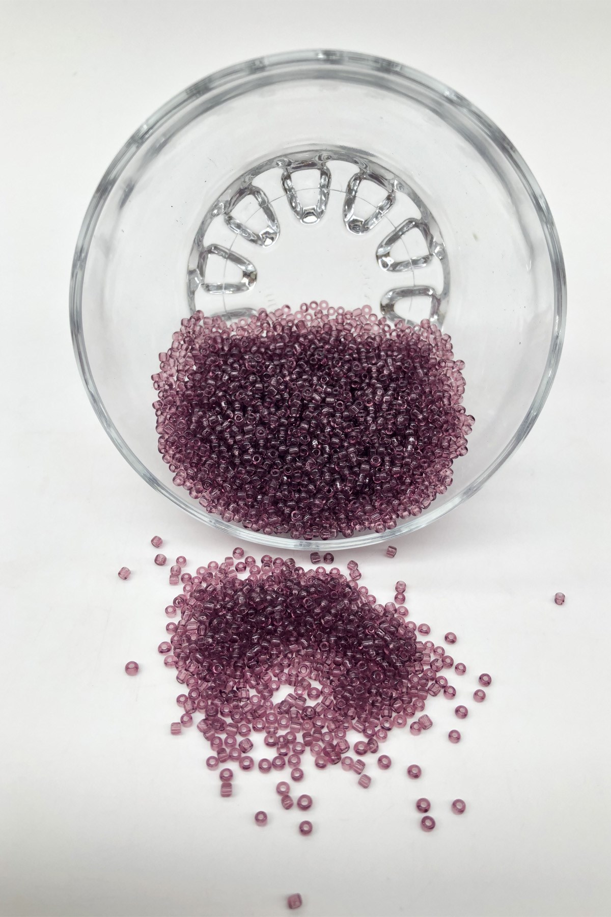 Şeffaf Mürdüm Kum Boncuk 2 mm