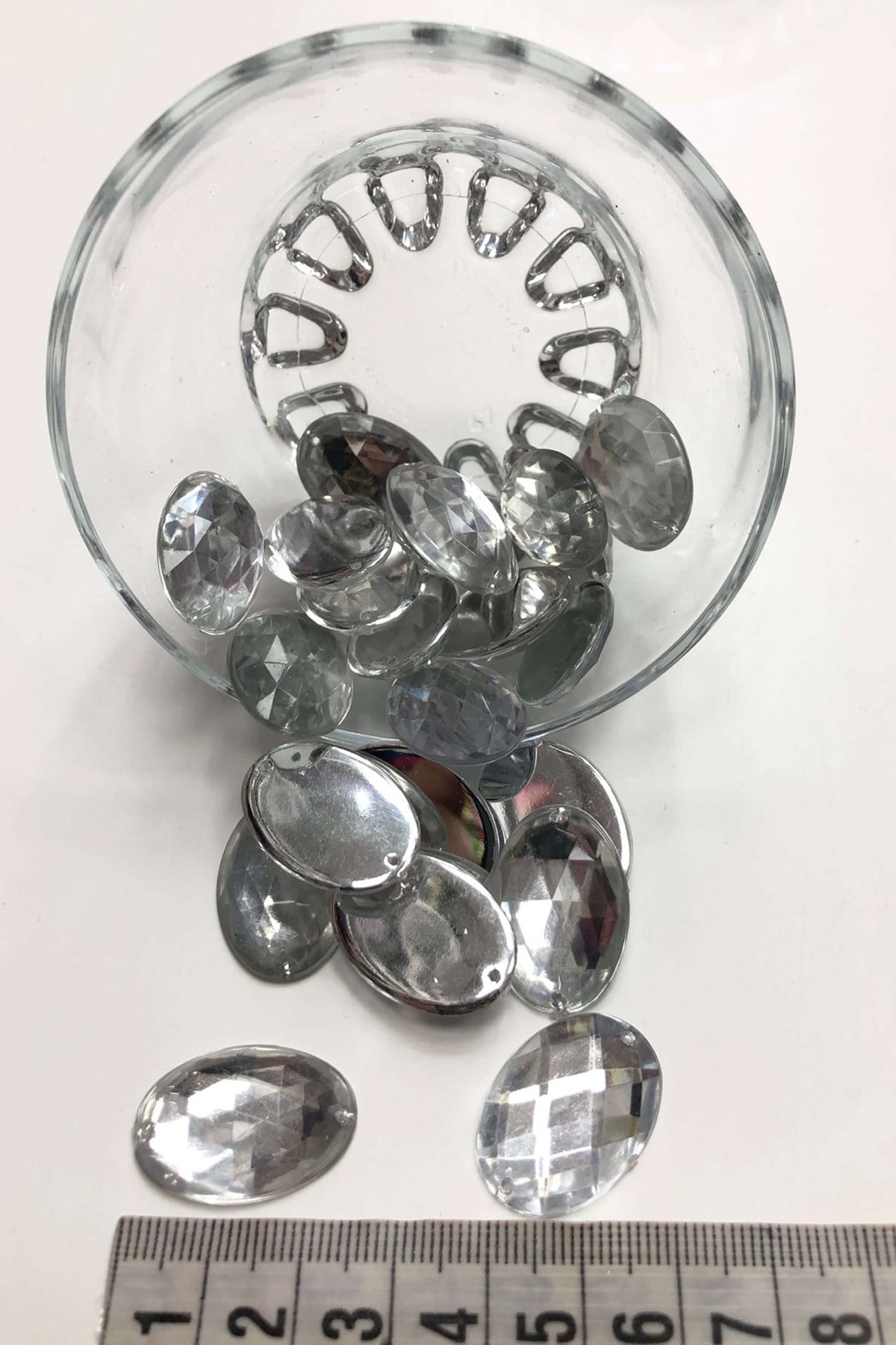 Transparent Oval Plastic Stud Stone 10 pcs