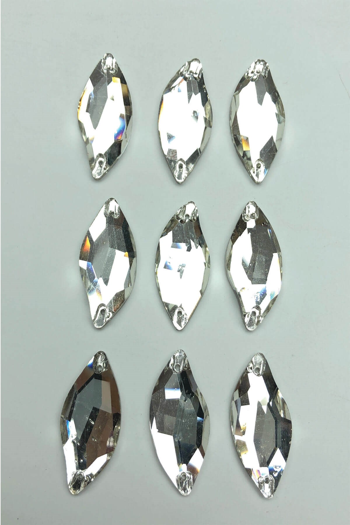 Şeffaf Parlak Mekik Dikme Kristal Sworovski Boncuk 5 Adet