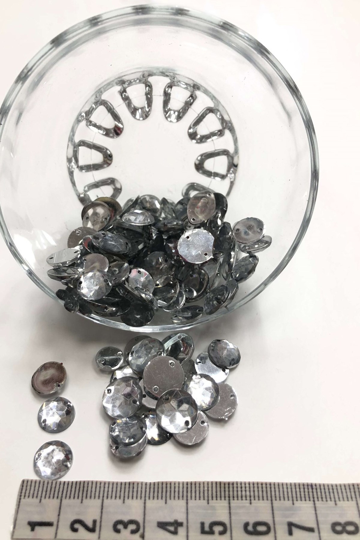 Transparent Color Round Plastic Stud Stone (20 gr )