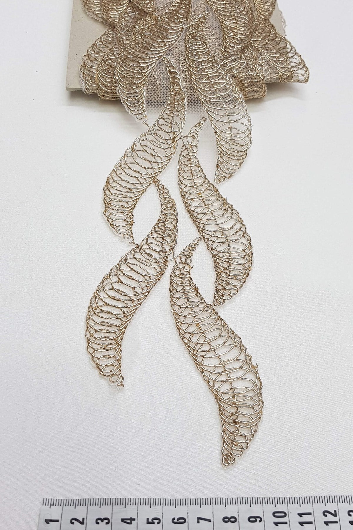 Simli Bakır Güpür Ara Dantel