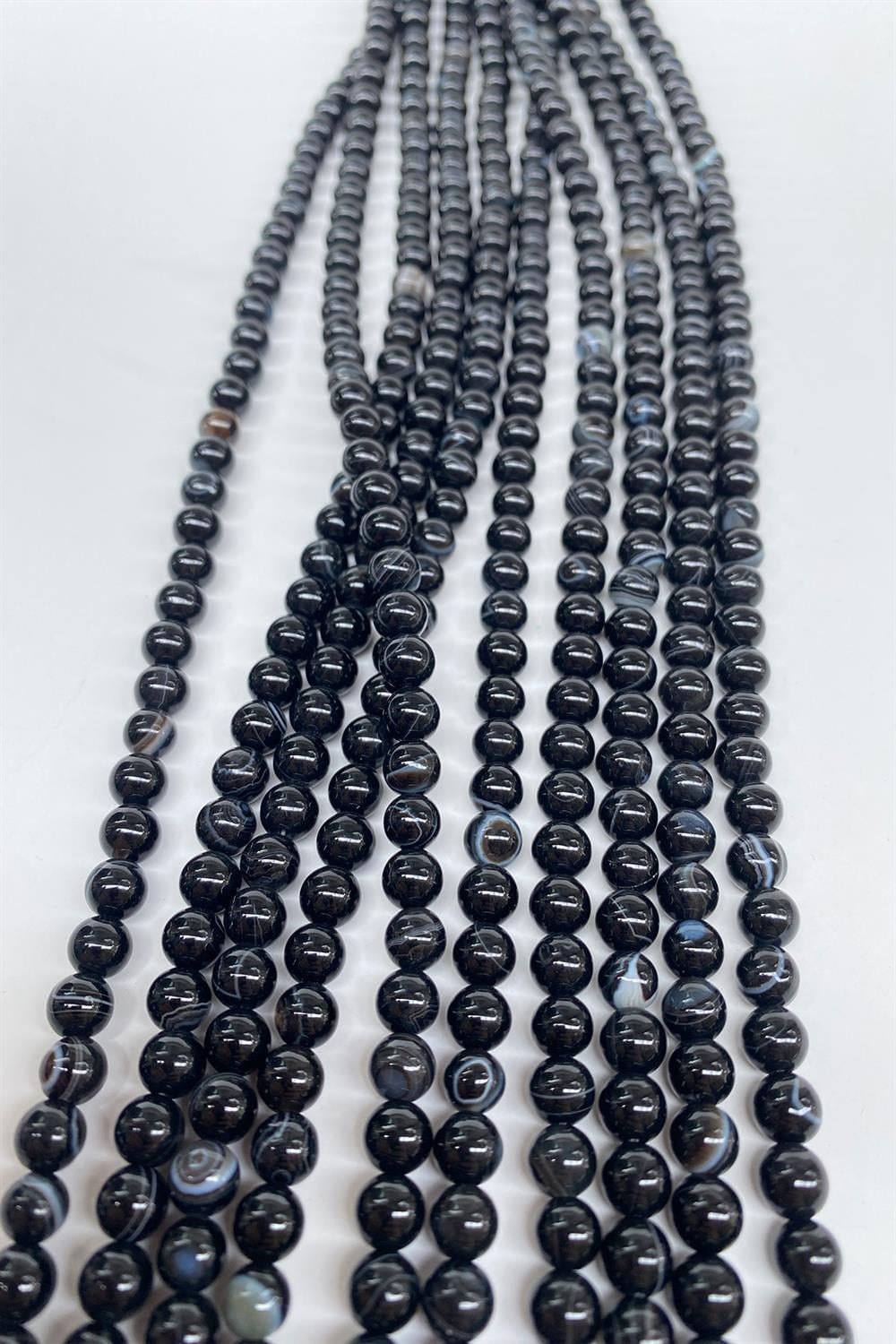 Siyah Doğal Taş Akik 6 mm