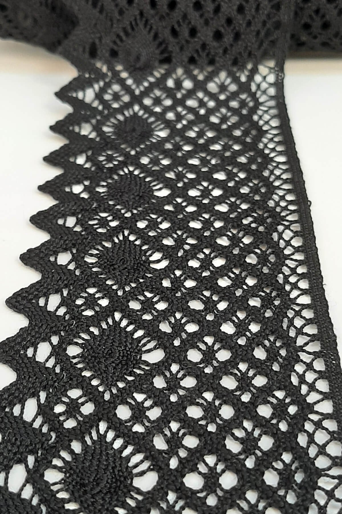 Black Kopanaki Cotton Lace 7cm