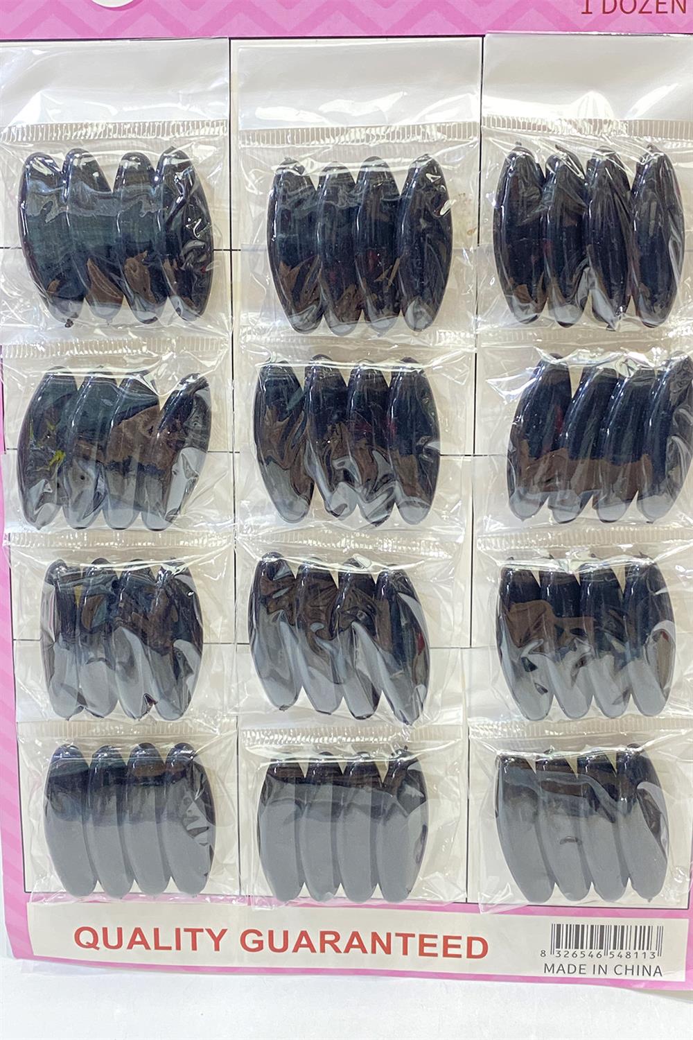 Siyah Plastik Eşarp İğnesi, Eşarp Klipsi 48 Adet