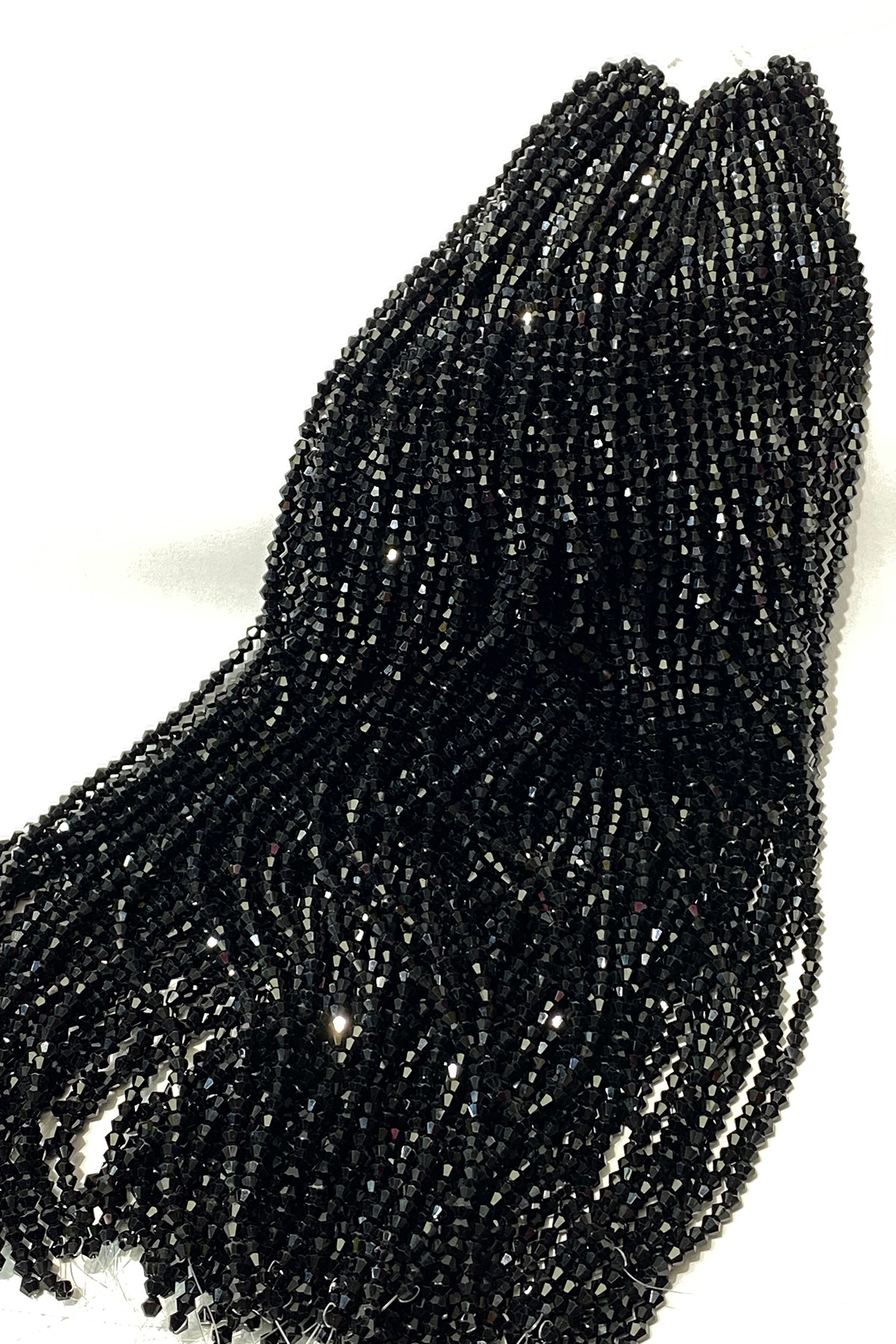 Siyah Pramit Dizi Kristal Boncuk 4 mm