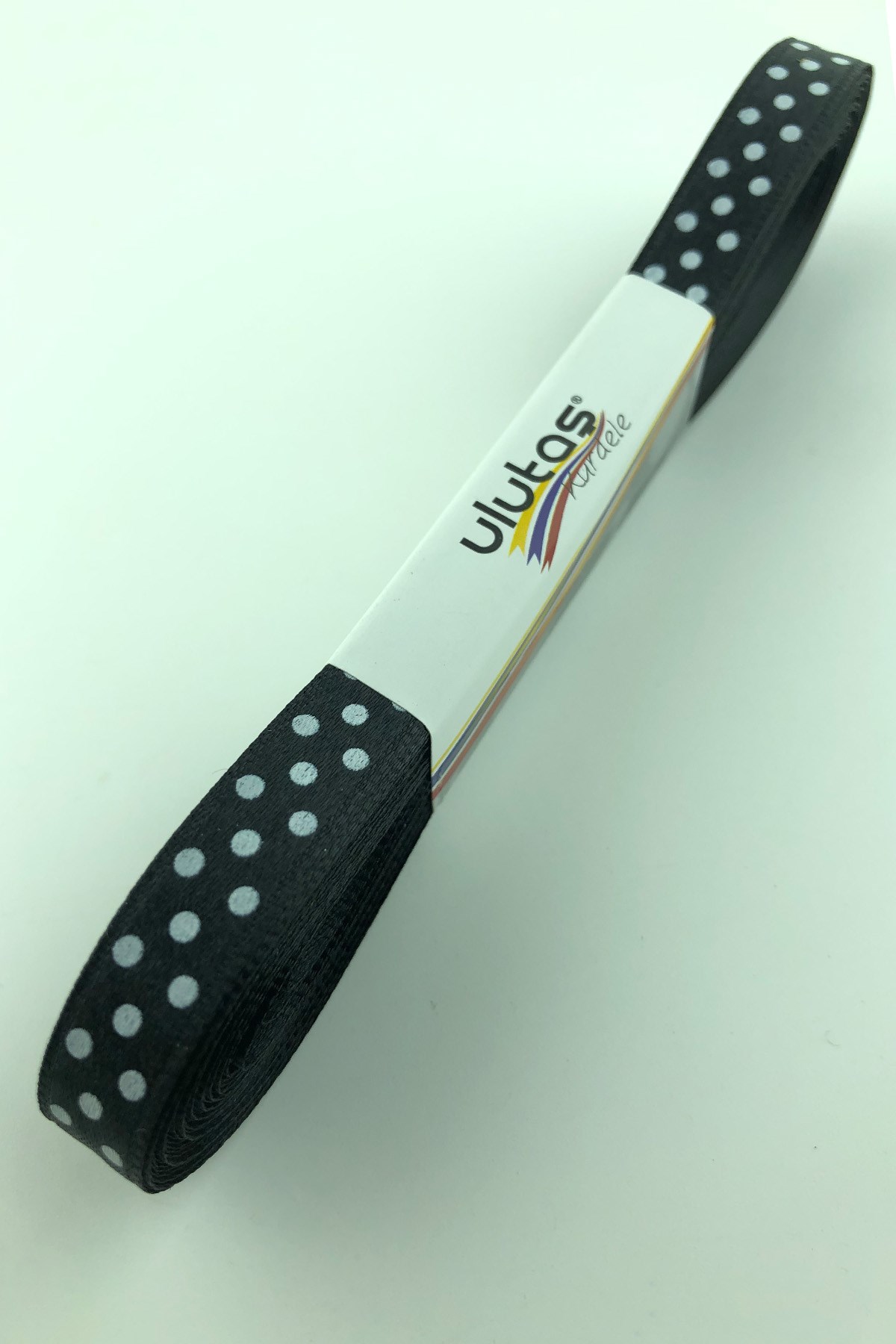 Black Polka Dot Satin Ribbon 1 cm