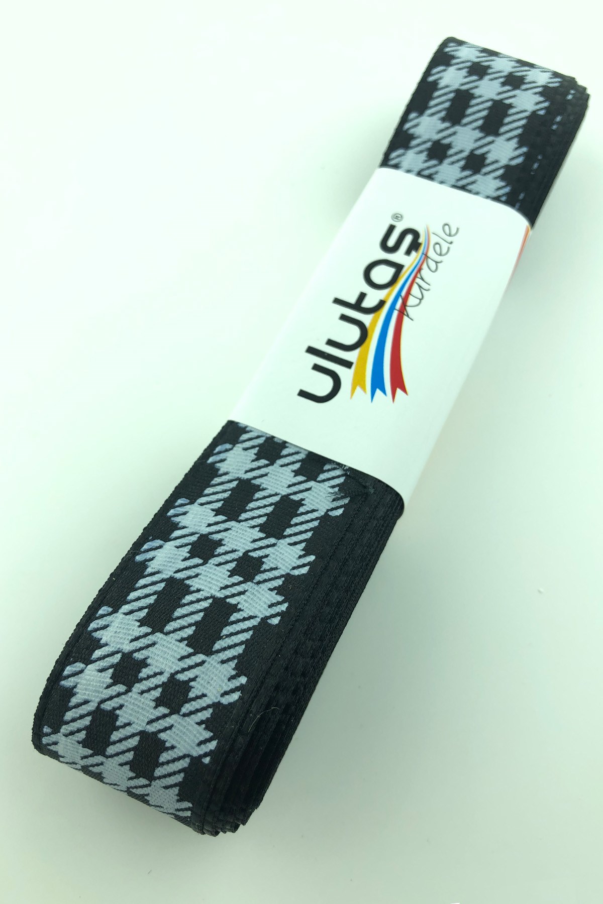 Black Foil Printed Taffeta Ribbon 2.5 Cm