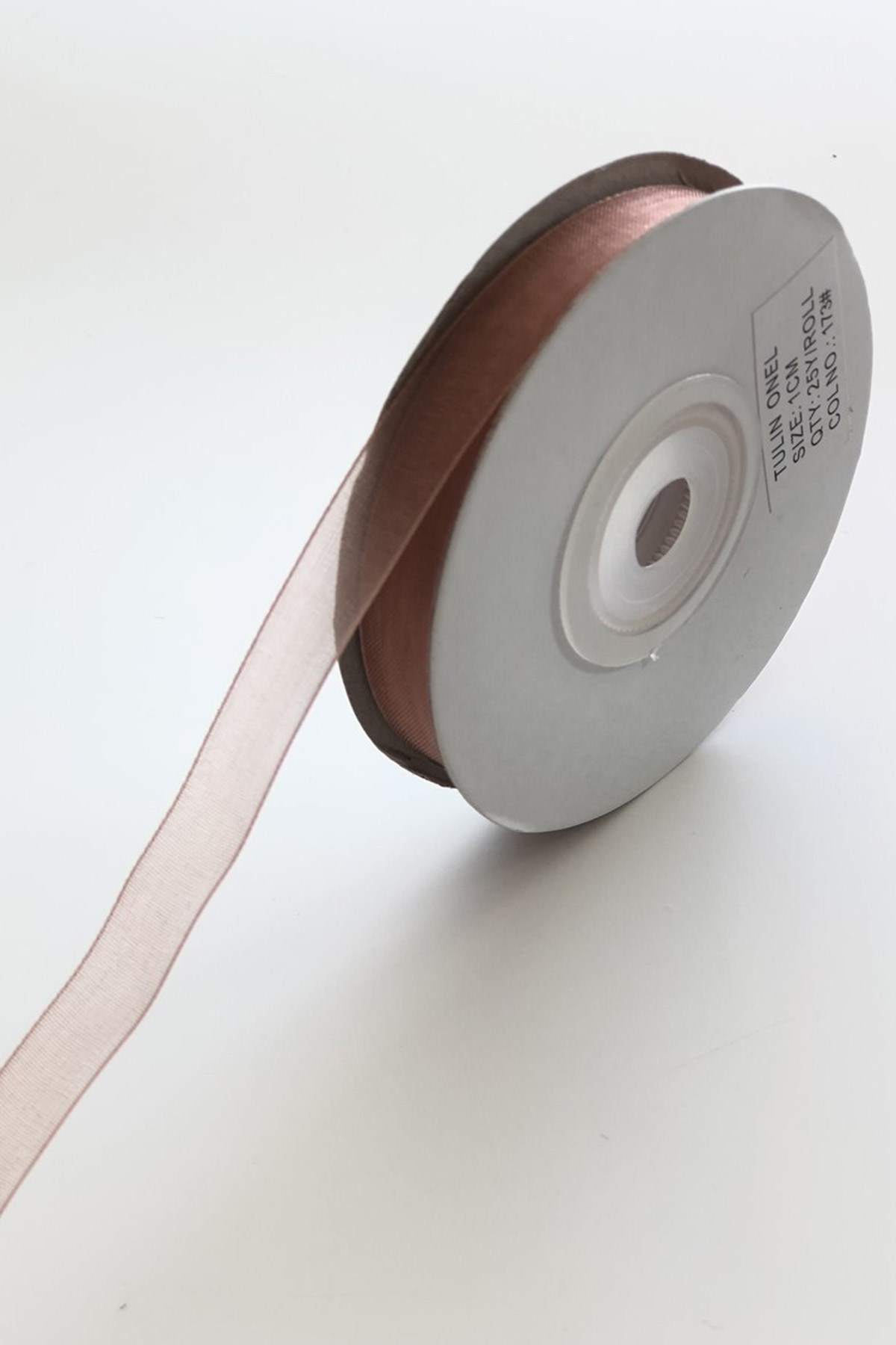 Salmon Organza Ribbon 1 cm