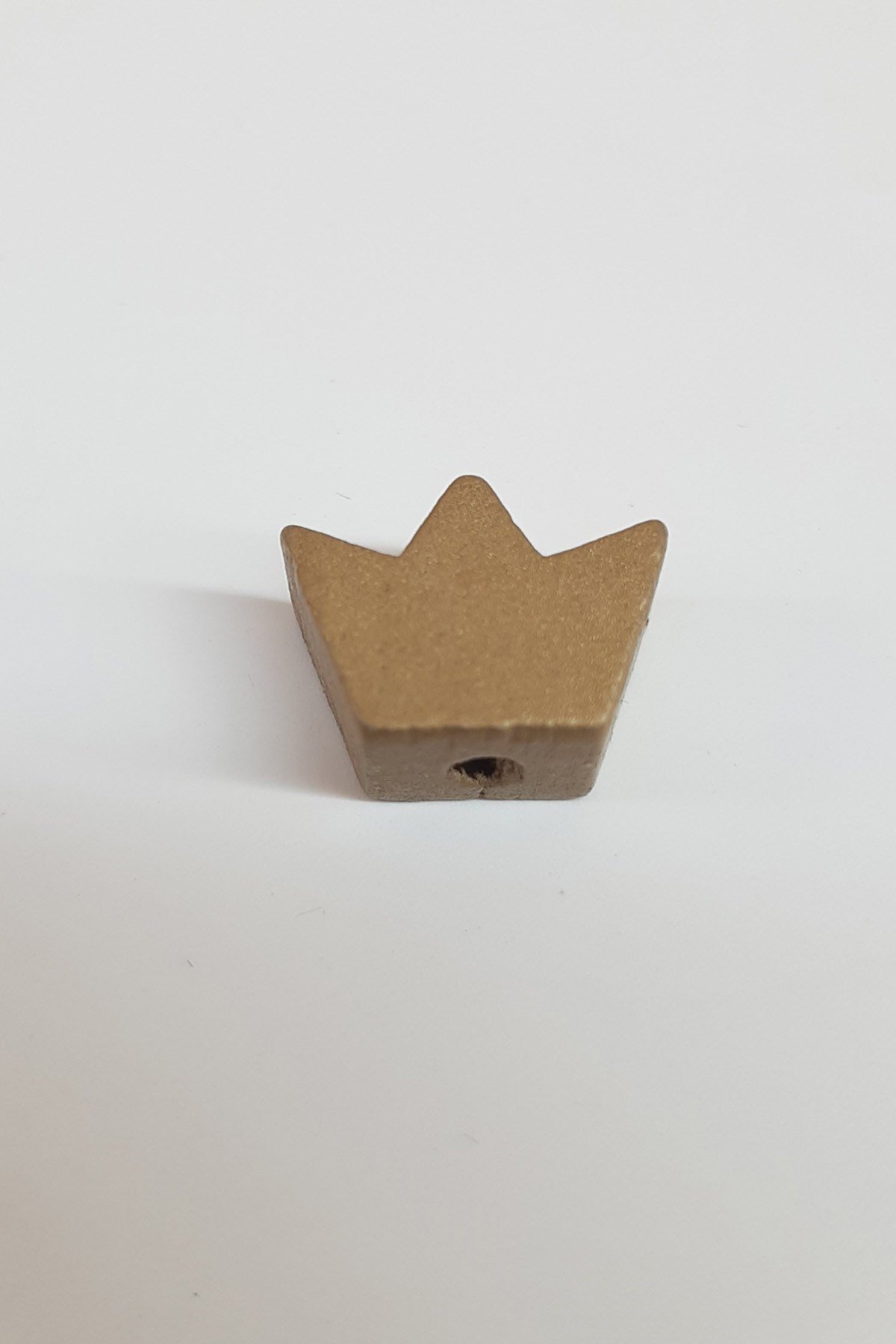 Taç Motifli Sarı Renk Ahşap Boncuk