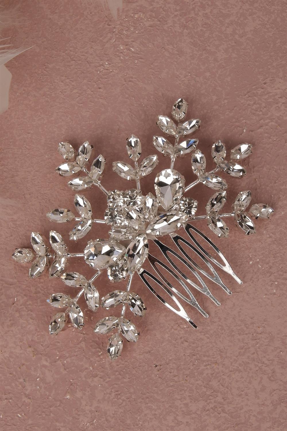 Taşlı Gelin Tokası Düğün,Nişan İçin Taraklı Toka