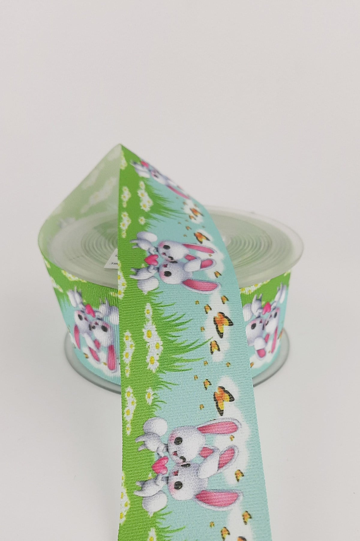 Rabbit Patterned Grosgrain Ribbon 4 cm 20 mt