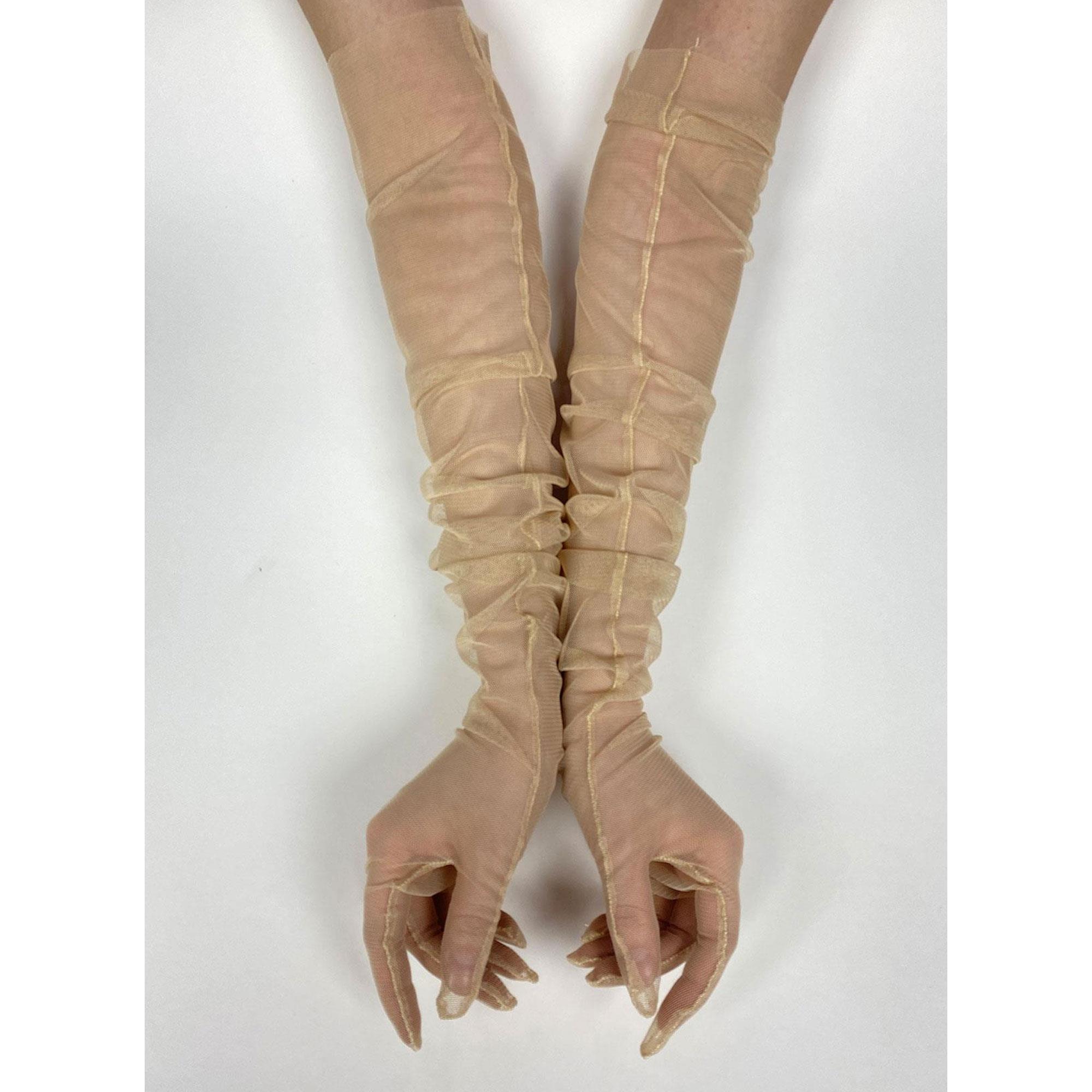 Ten Rengi 10 Adet Gelin Eldiveni Tül Eldiven Nikah/Düğün/Parti Eldiveni