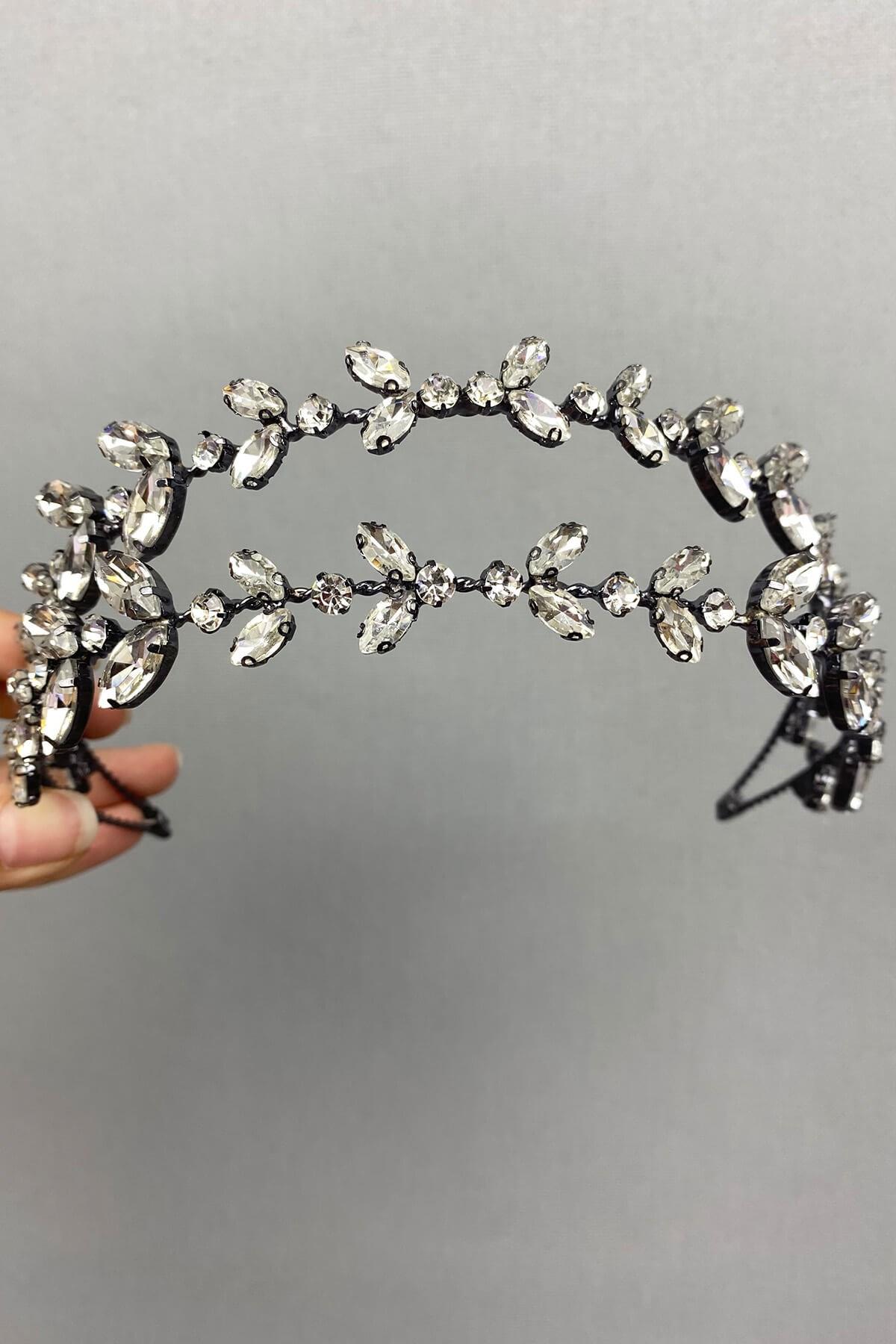 Wholesale Anthracite Gray Alpha Model Bridal Henna Crown