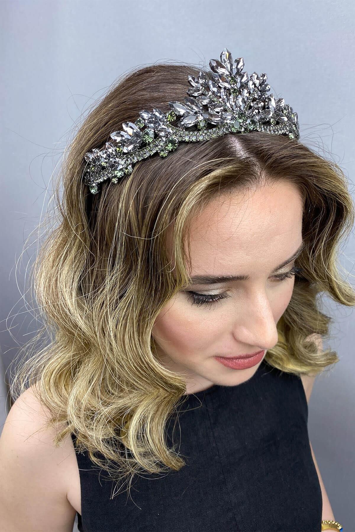 Wholesale Anthracite Gray Berlin Model Bridal Henna Crown