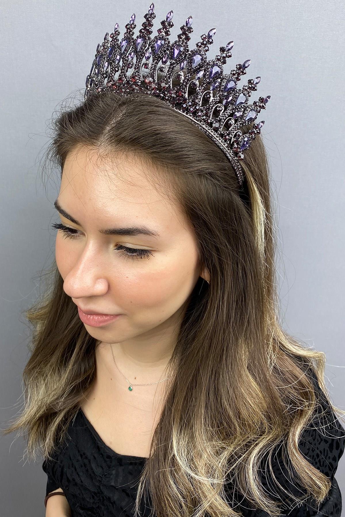 Wholesale Anthracite Purple Henna Henna Bridal Crown