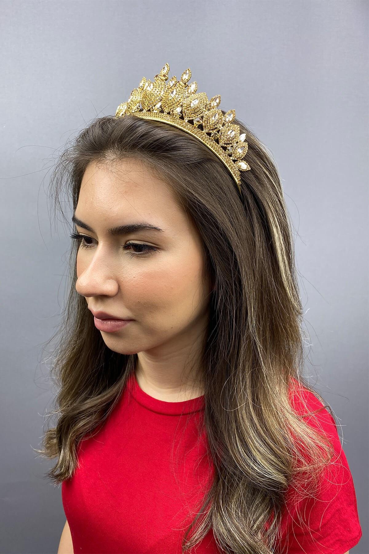 Wholesale Honey Color Hera Model Bridal Henna Crown