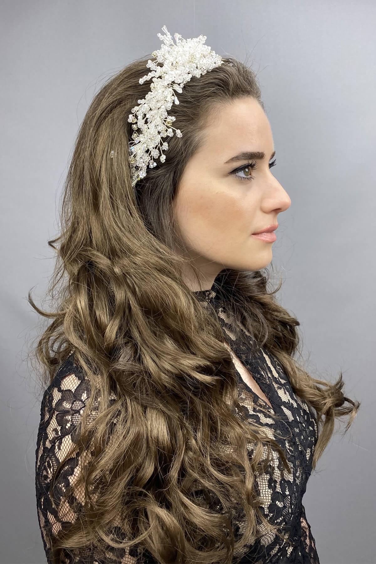 Wholesale White Rastaban Crystal Stone Henna and Bridal Crown