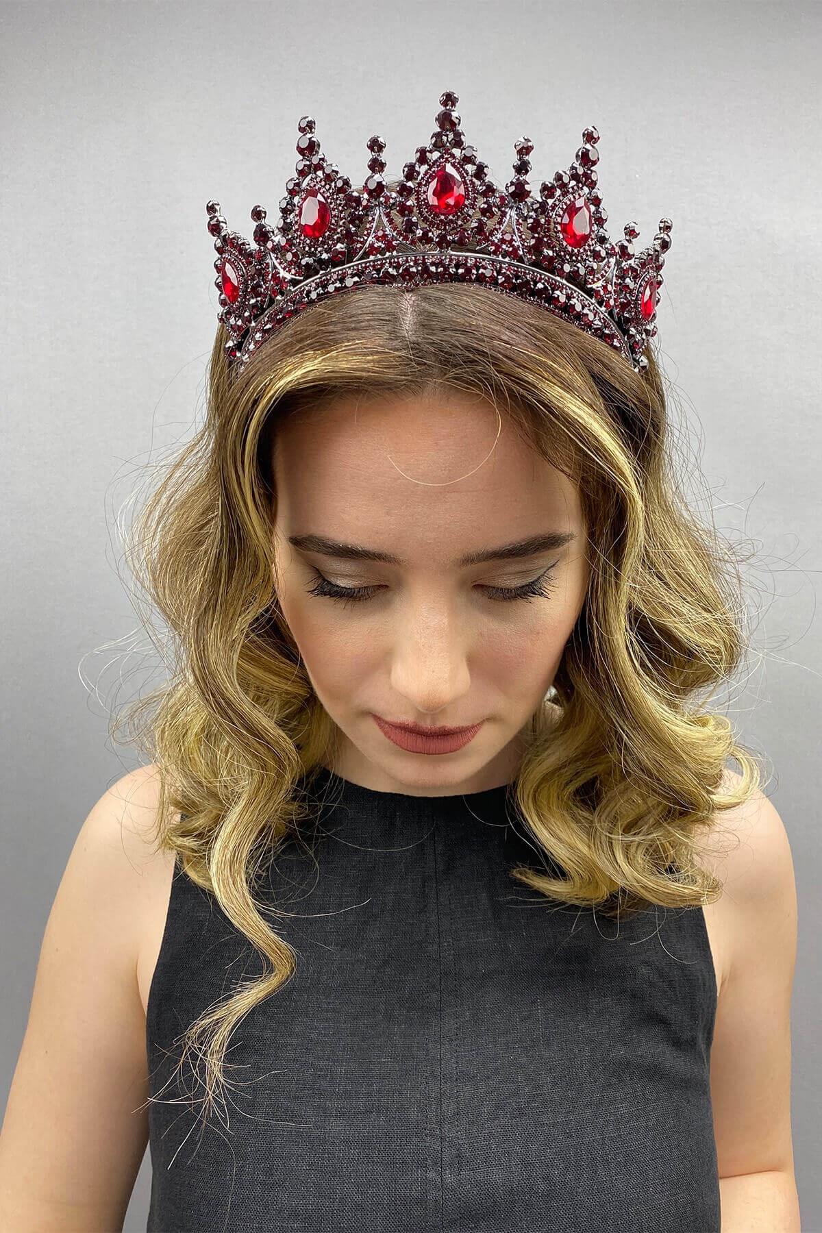 Wholesale Burgundy Ahu Model Bridal Henna Crown
