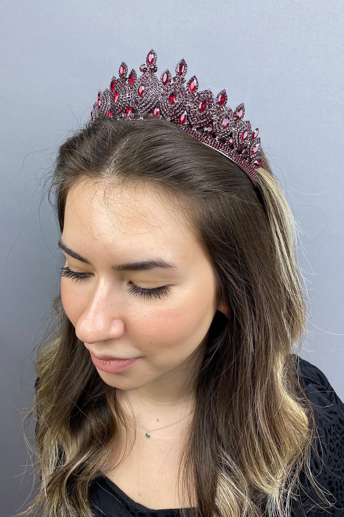 Wholesale Burgundy Hera Henna Bridal Crown