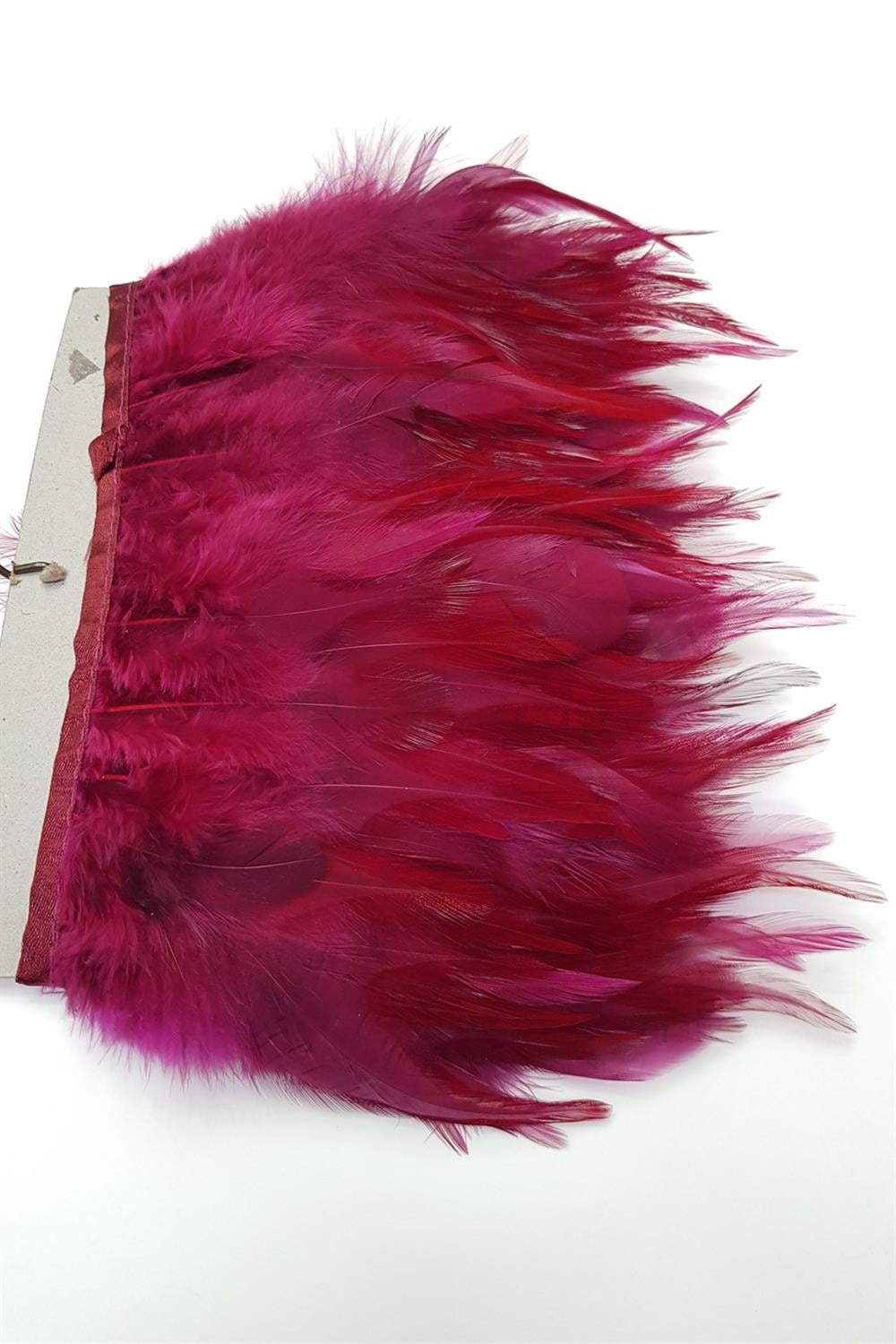 Wholesale Claret Red Rooster Feather 1 meter